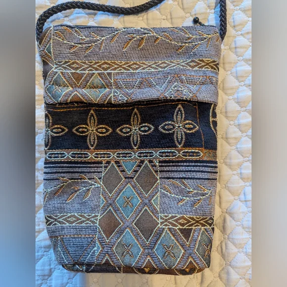 Maruca WILD WEST Boulder Colorado Handmade Tapestry Crossbody Bag - Picture 10 of 12